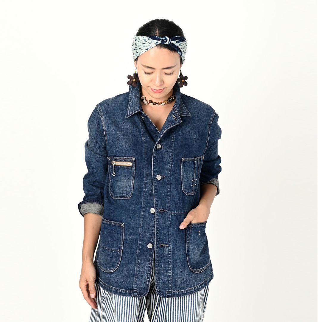 45R ライ麦デニムの908カバーオール（影色納戸　重）