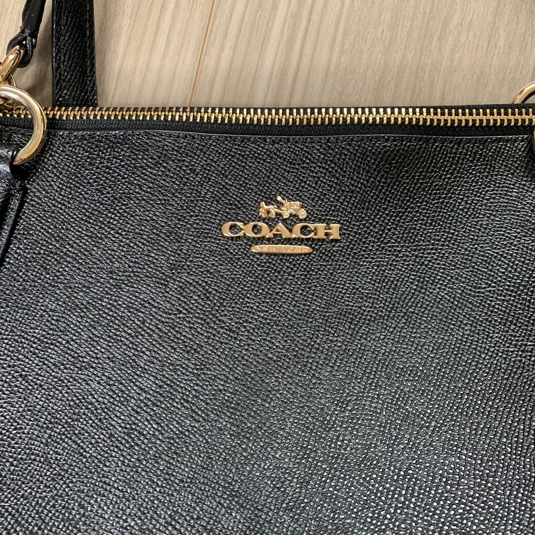 COACH 黒 レザートートバッグ　A4サイズ　肩がけ