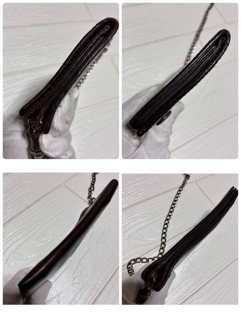 Sch￼ott ブラウンレザー ウォレットチェーン　ショット