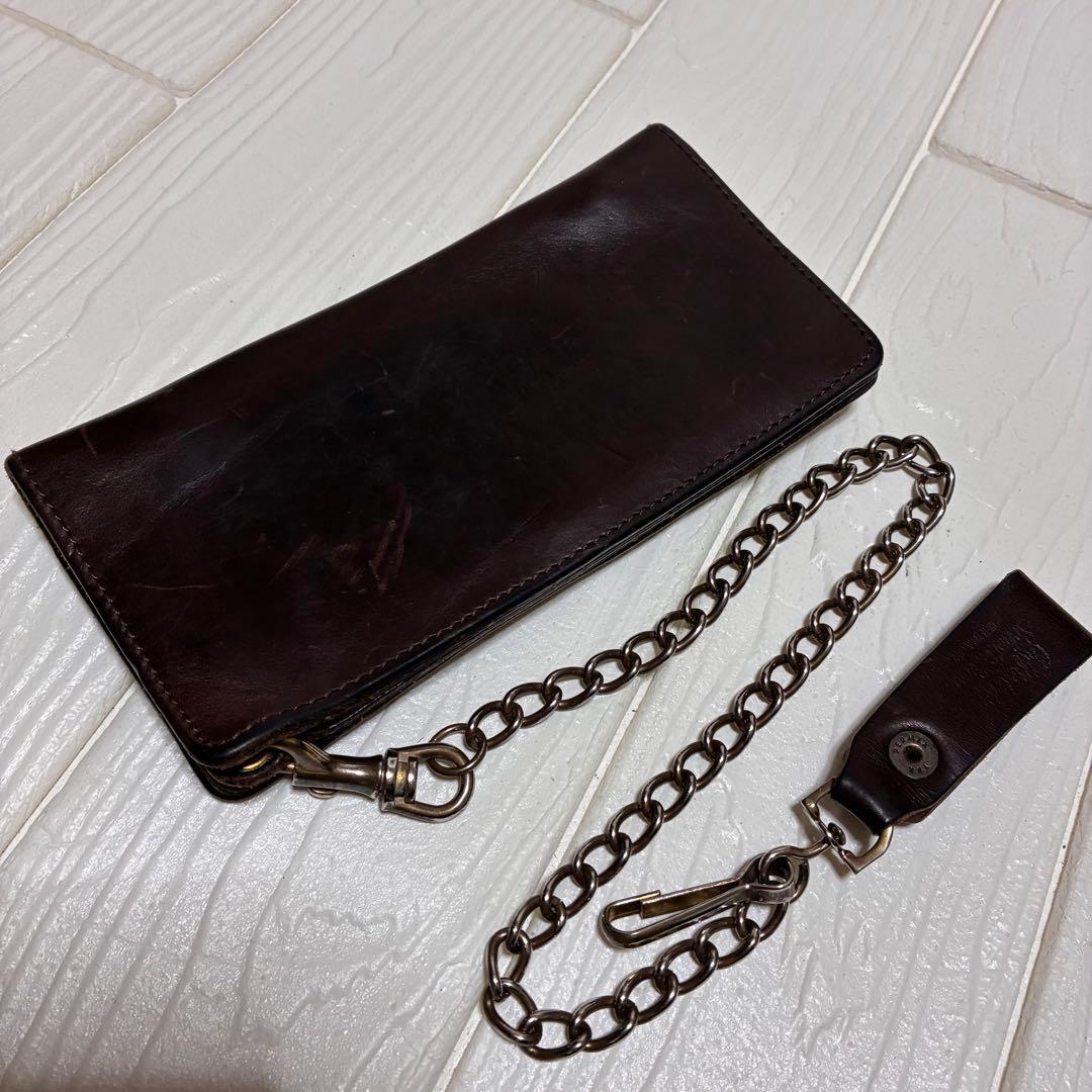 Sch￼ott ブラウンレザー ウォレットチェーン　ショット
