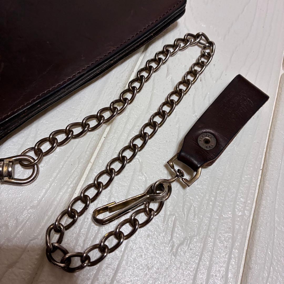Sch￼ott ブラウンレザー ウォレットチェーン　ショット