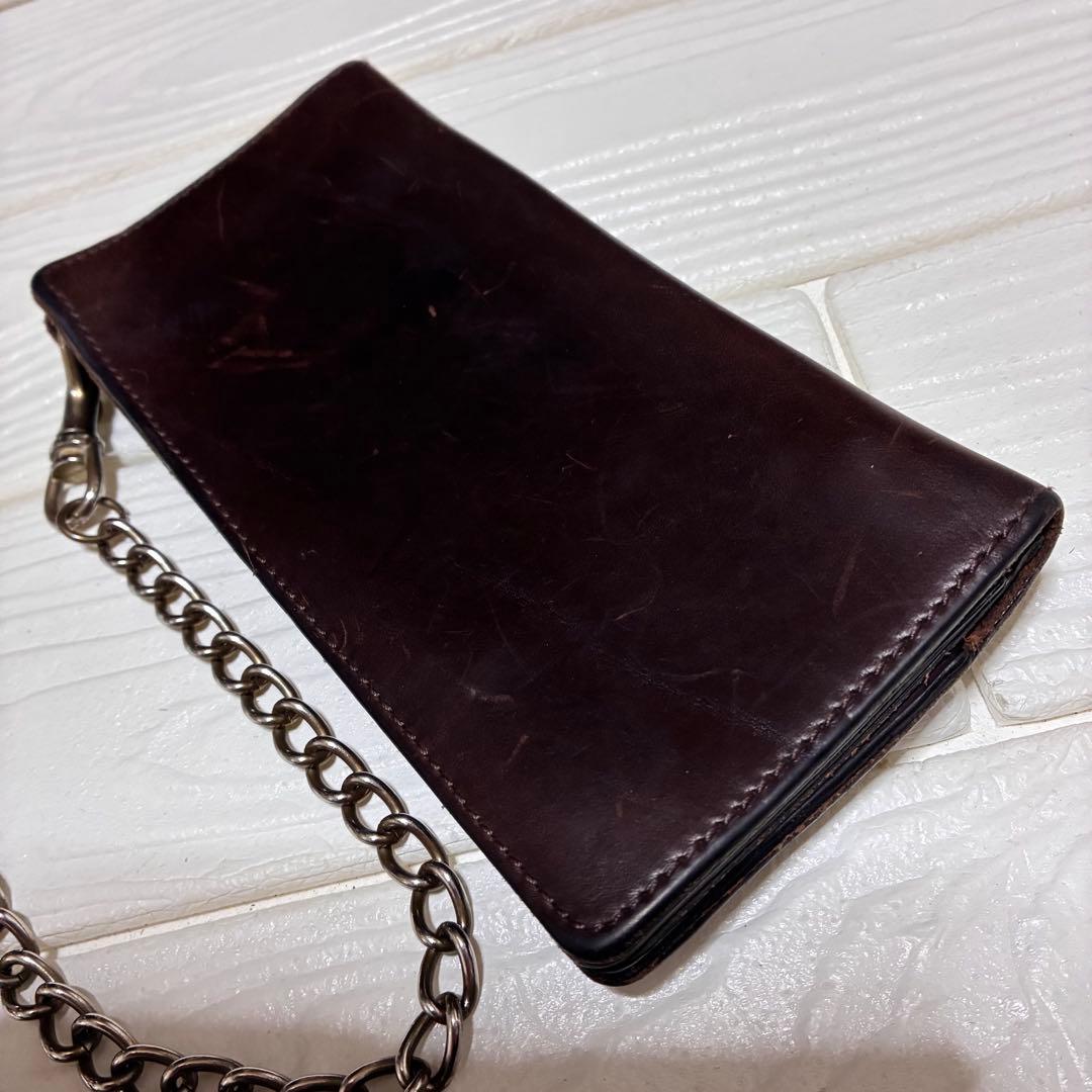 Sch￼ott ブラウンレザー ウォレットチェーン　ショット