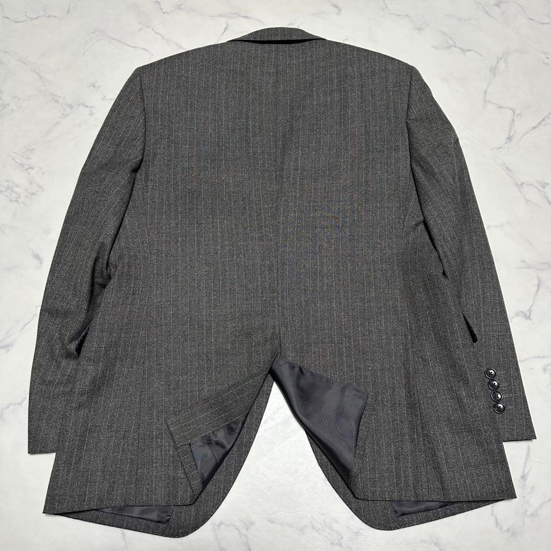 極美品　ダーバン　高級生地DRAGO ストライプスーツ　ブラウングレー　AB4