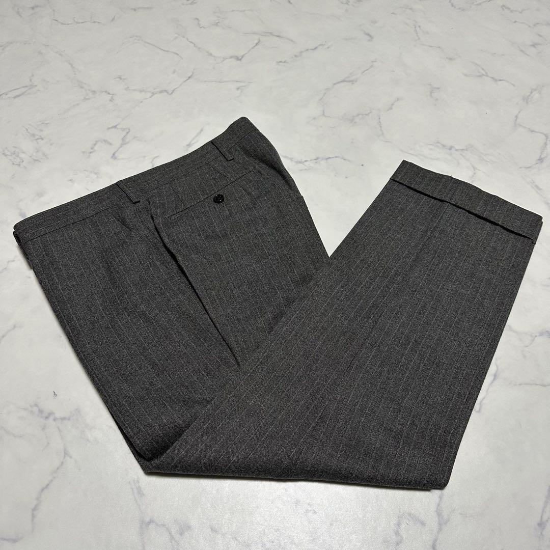 極美品　ダーバン　高級生地DRAGO ストライプスーツ　ブラウングレー　AB4