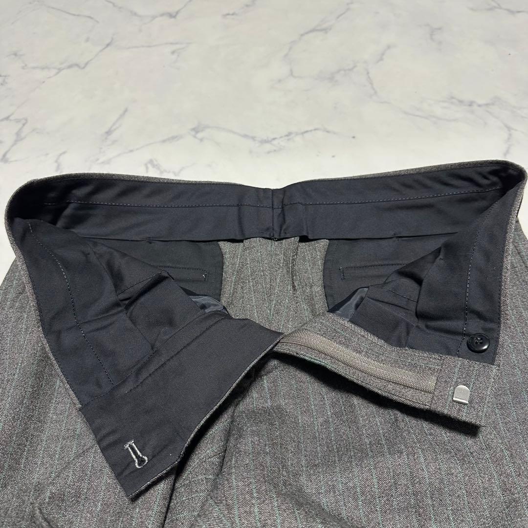 極美品　ダーバン　高級生地DRAGO ストライプスーツ　ブラウングレー　AB4