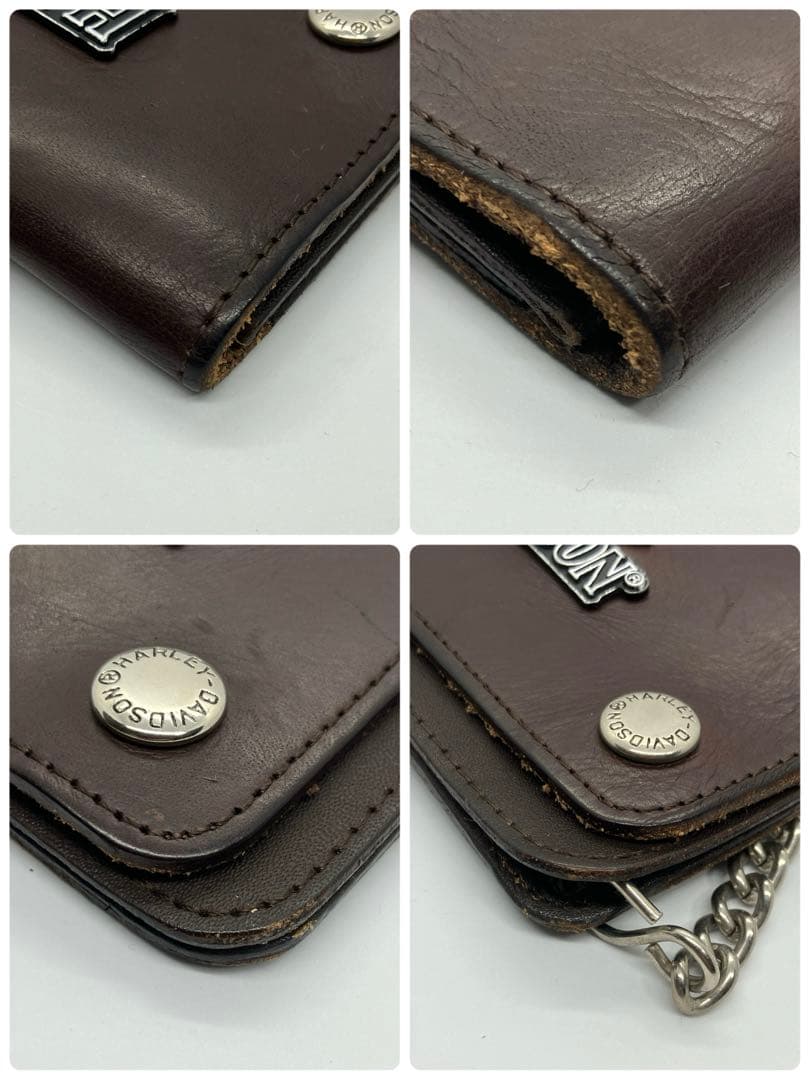 ハーレーダビットソン　長財布　トラッカーウォレット　ウォレットチェーン　ブラウン