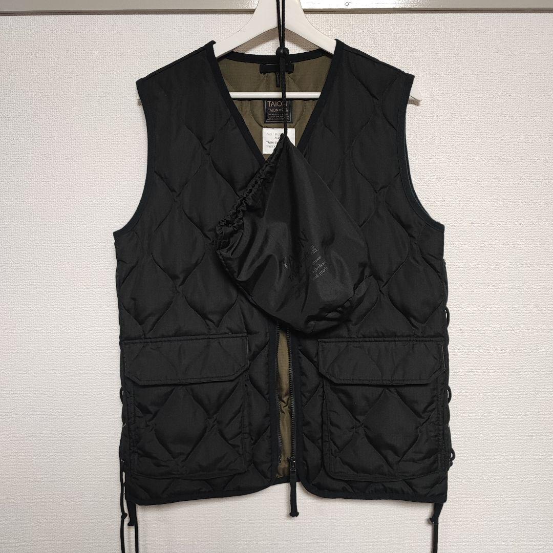 Taion 体温 Vネックレースアップダウンベスト ユニセックス