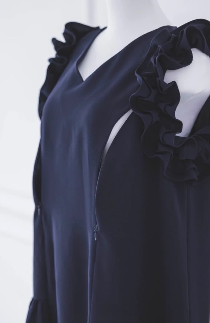 【美品】bitnabi ビンナビ パルランドレス　ワンピース　ネイビー