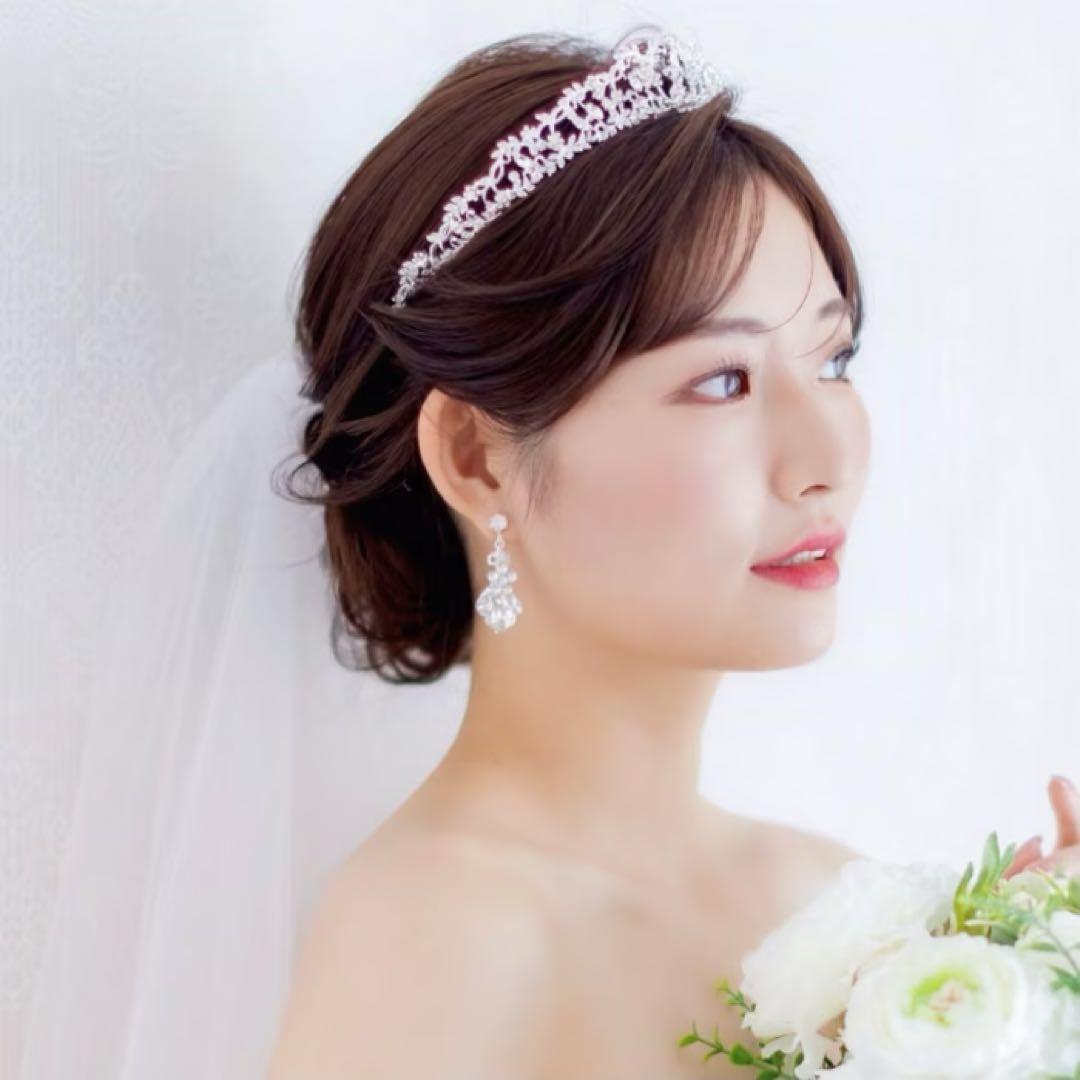 新品未使用【ANNAN WEDDING】横幅広め ティアラ T50