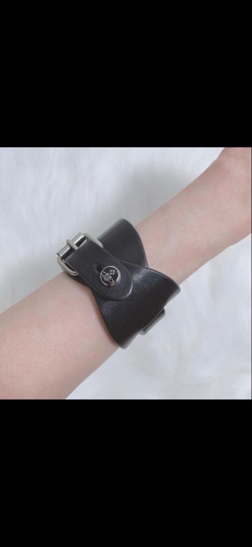 【激レア】ヴィヴィアンウエストウッド　レザーブレスレット ブラックレザーバングル