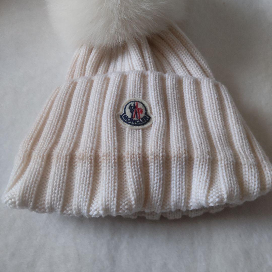 MONCLER モンクレール ニット帽 ファー付き ポンポン