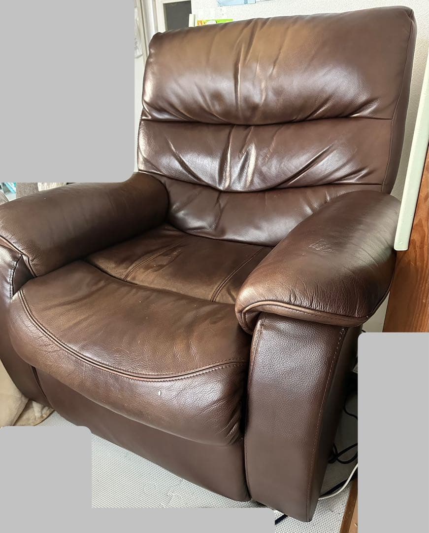 高級★ニトリ　電動リクライニングソファ　厚革　1人用 レザー