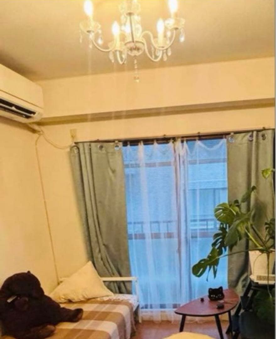 IKEA FYRTIO シャンデリア5灯 ホワイト 電球付き 北欧 クリスタル調