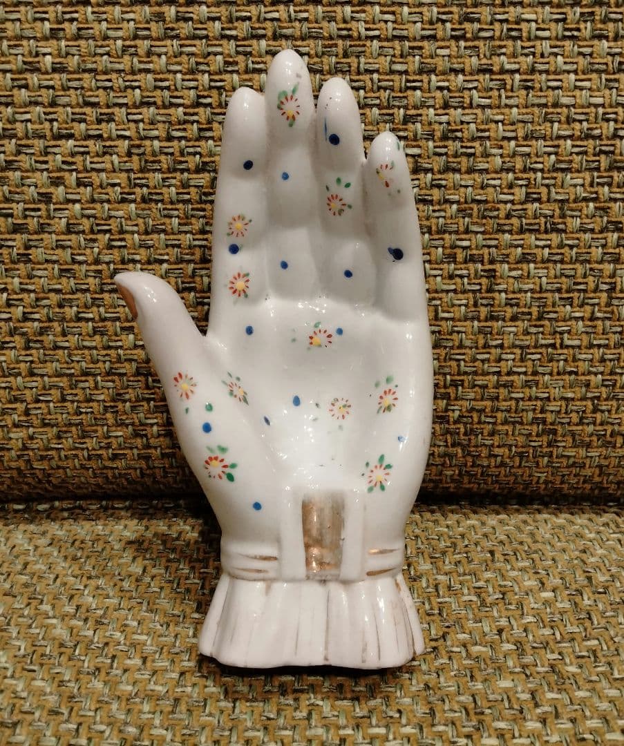 S*様 ハンド　手　花柄　オブジェ　置物　ビンテージ　レア　ドット　タトゥー　レ