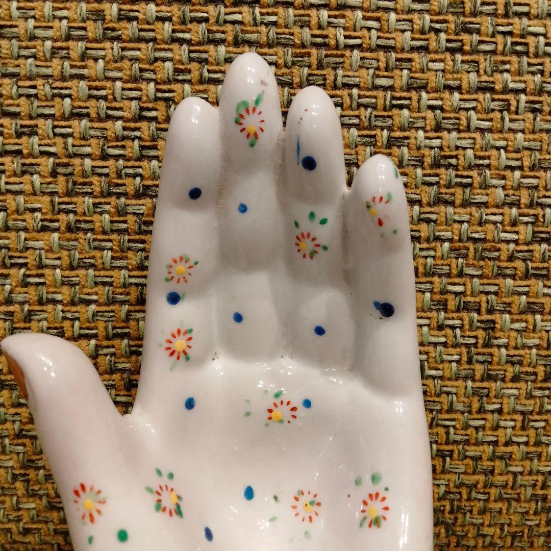S*様 ハンド　手　花柄　オブジェ　置物　ビンテージ　レア　ドット　タトゥー　レ