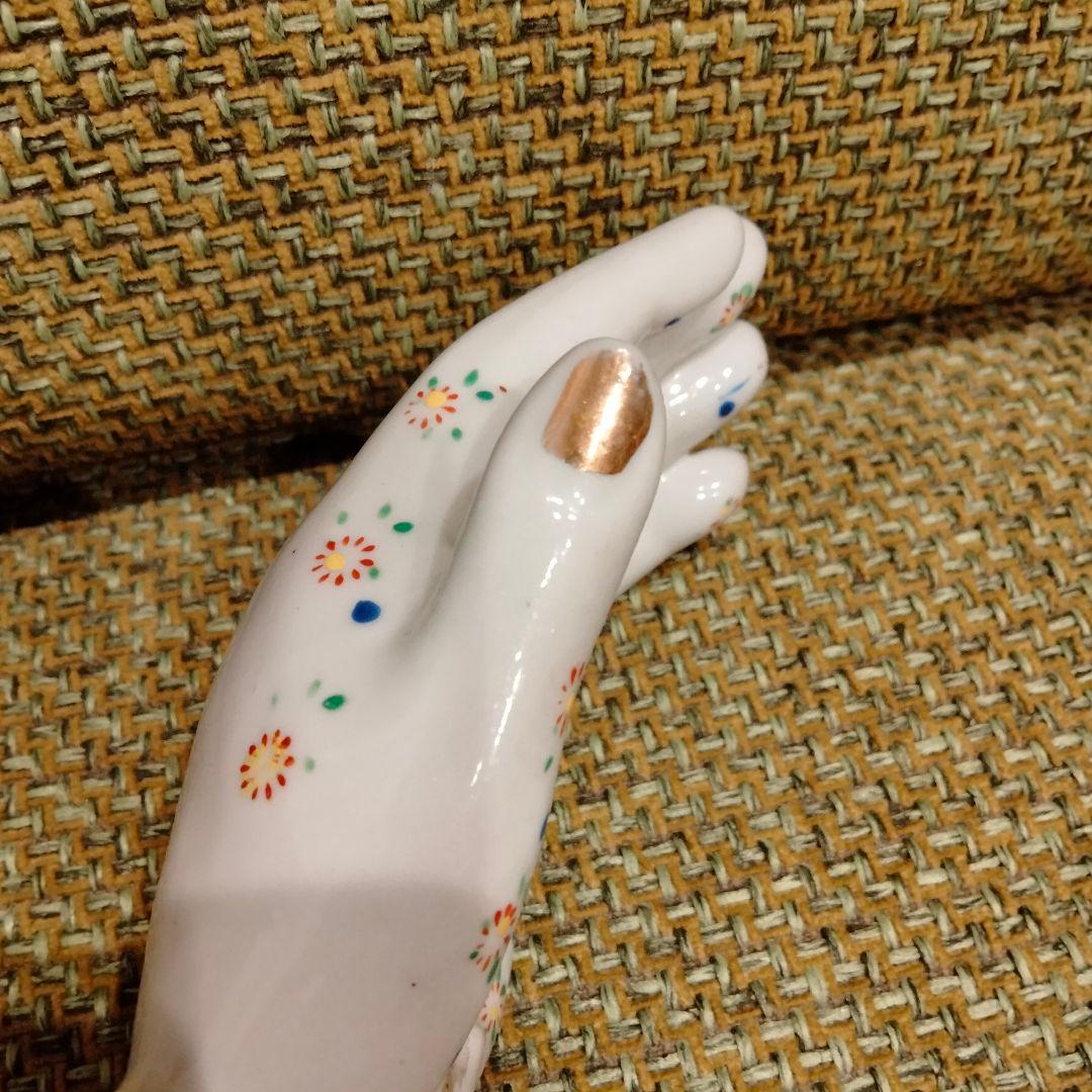 S*様 ハンド　手　花柄　オブジェ　置物　ビンテージ　レア　ドット　タトゥー　レ