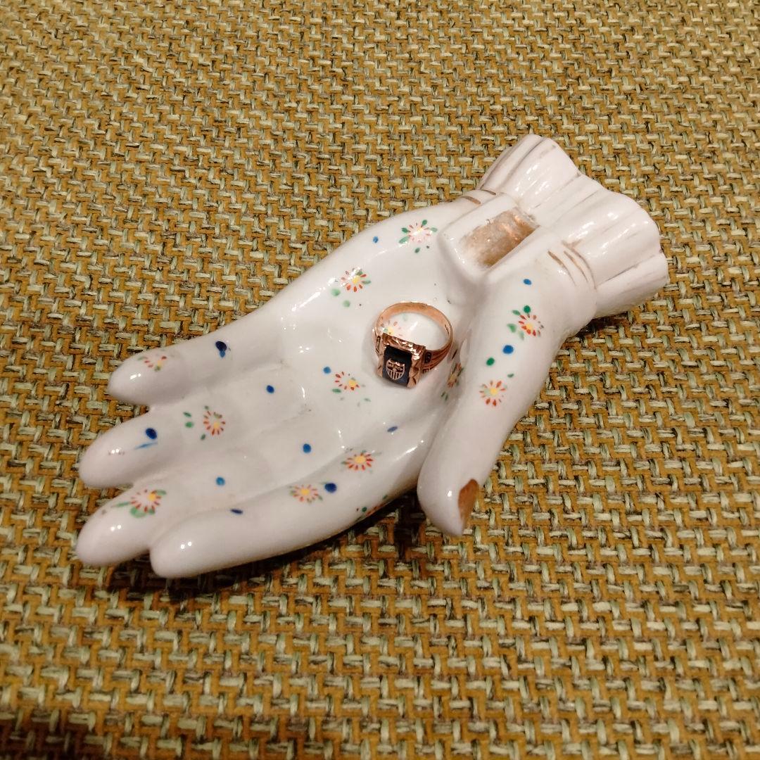 S*様 ハンド　手　花柄　オブジェ　置物　ビンテージ　レア　ドット　タトゥー　レ