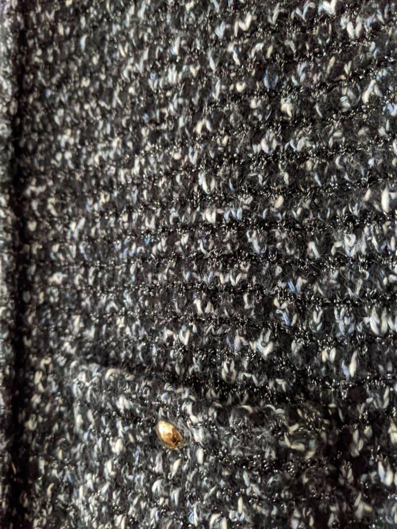 自由区 ツイード調 ニットジレ 44 上品ラメ 23区好きな方にもオンワード