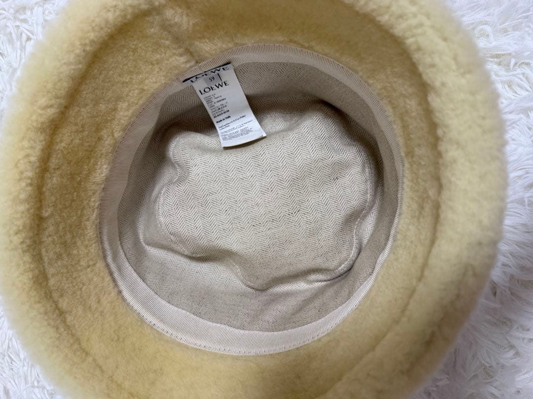 LOEWE ロエベ バケットハット シアリング クリーム ホワイト 白