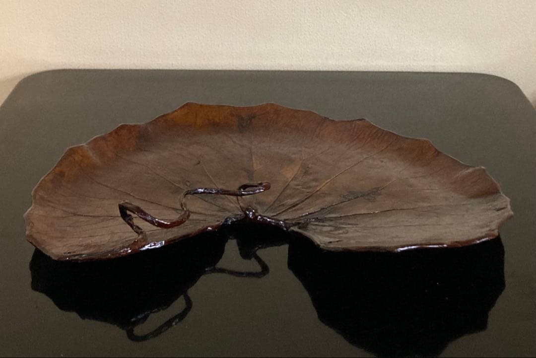 R*O様 茶道具 山中漆器 信斉作 一閑張 石蕗 干菓子盆 漆器 塗箸 共箱・栞