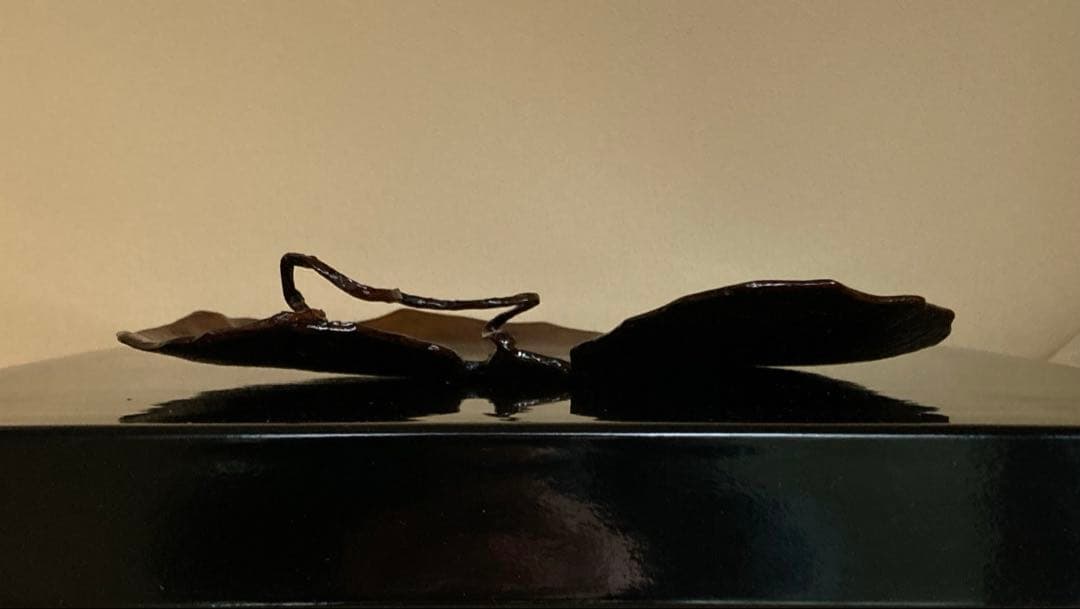 R*O様 茶道具 山中漆器 信斉作 一閑張 石蕗 干菓子盆 漆器 塗箸 共箱・栞