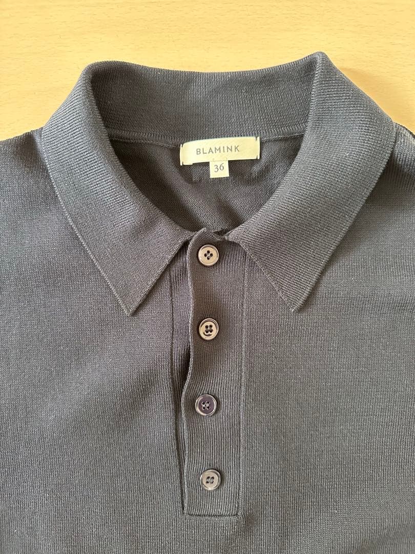 24SS blamink ポロシャツ　ネイビー　36 完売　drawer