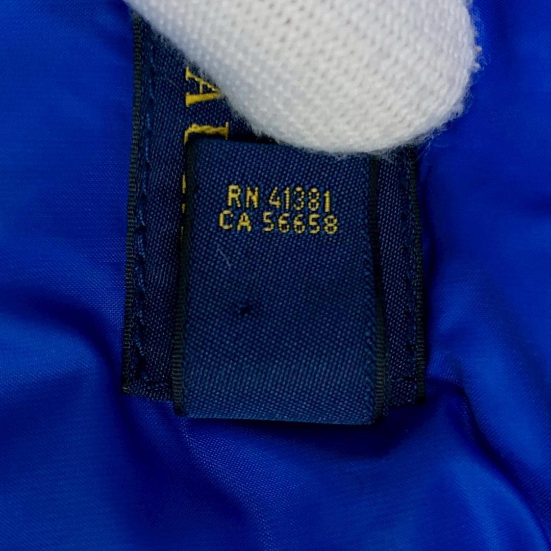 ポロラルフローレン ダウンベスト ビッグポニー 星条旗ワッペン 青 L　D863