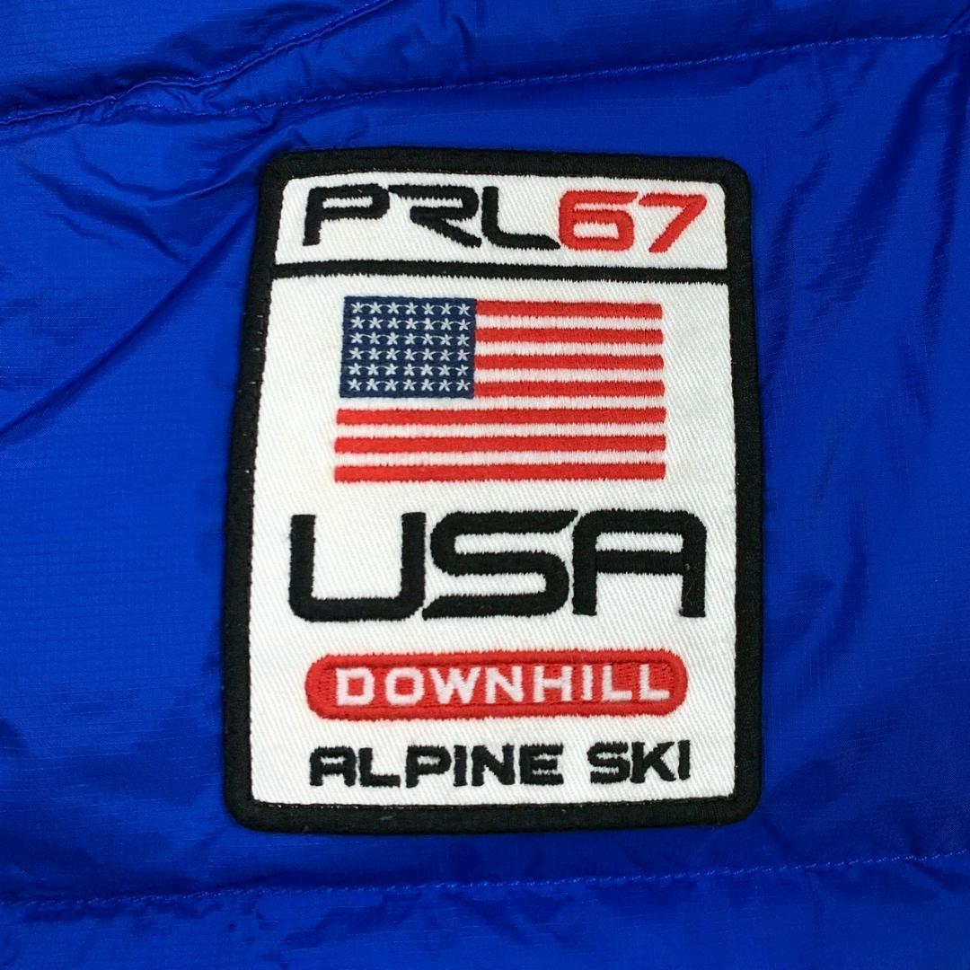 ポロラルフローレン ダウンベスト ビッグポニー 星条旗ワッペン 青 L　D863