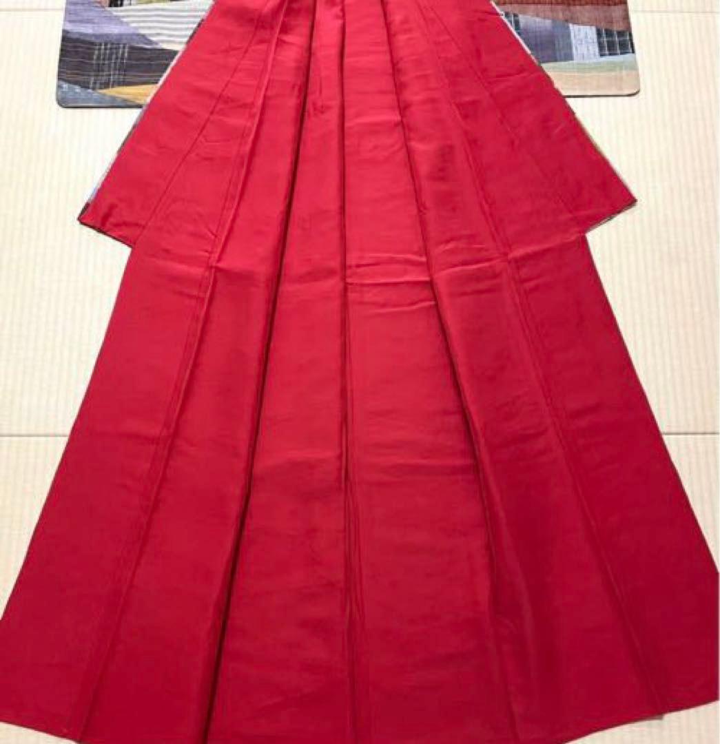 総切り嵌め 贅沢な逸品 赤の通し裏 真綿紬