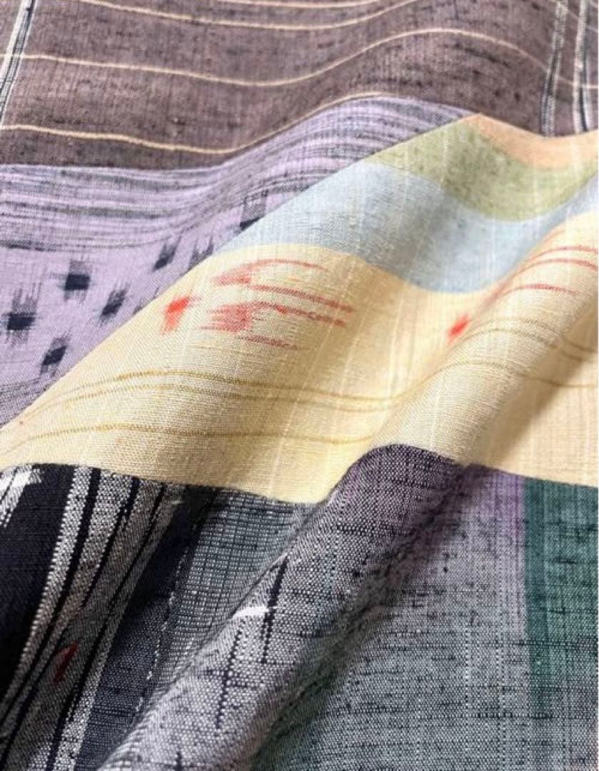 総切り嵌め 贅沢な逸品 赤の通し裏 真綿紬