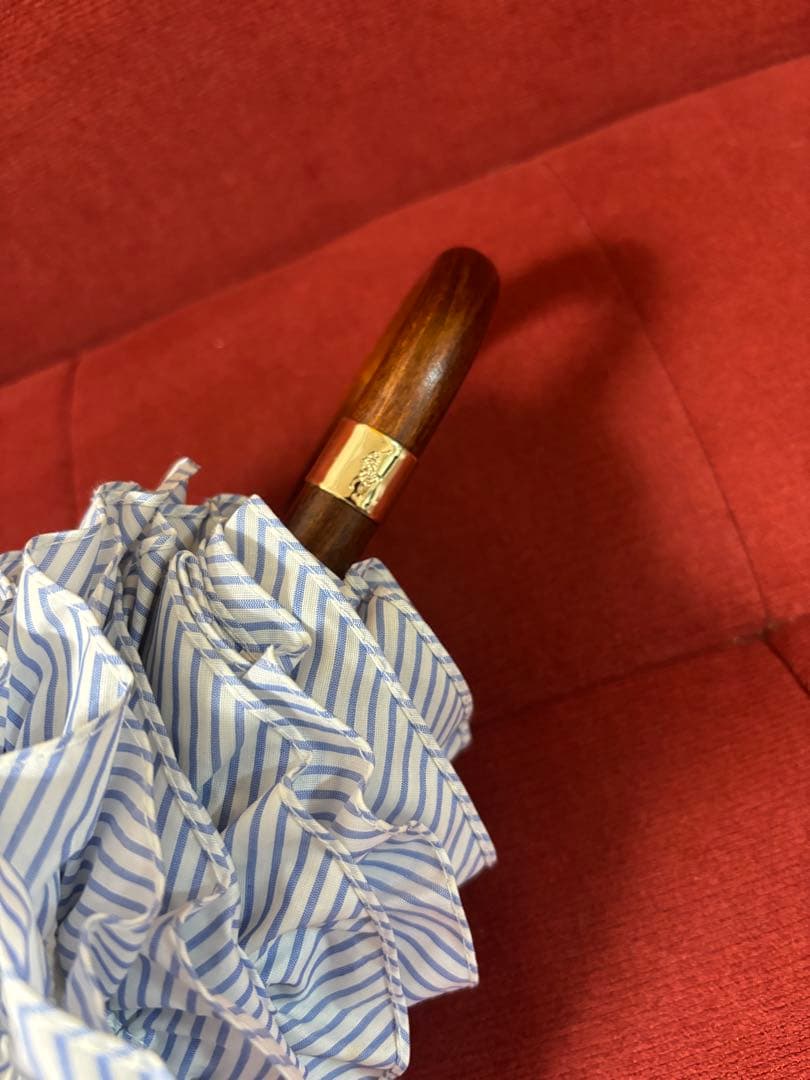 美品RALPH LAURENフリル晴雨兼用折りたたみ日傘　定価15400円