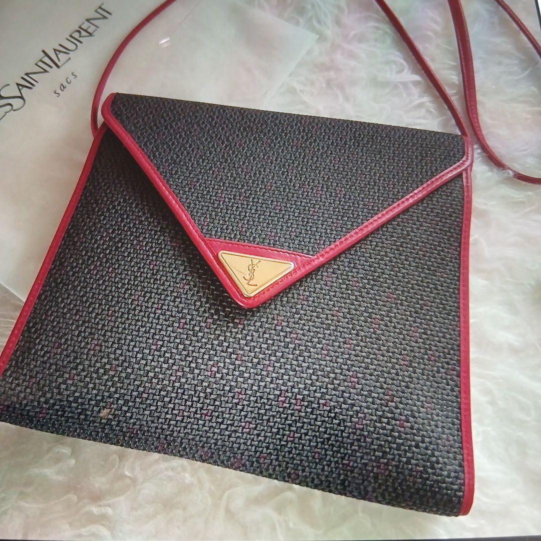 YSL ショルダーバッグ ダークグレー/ピンク