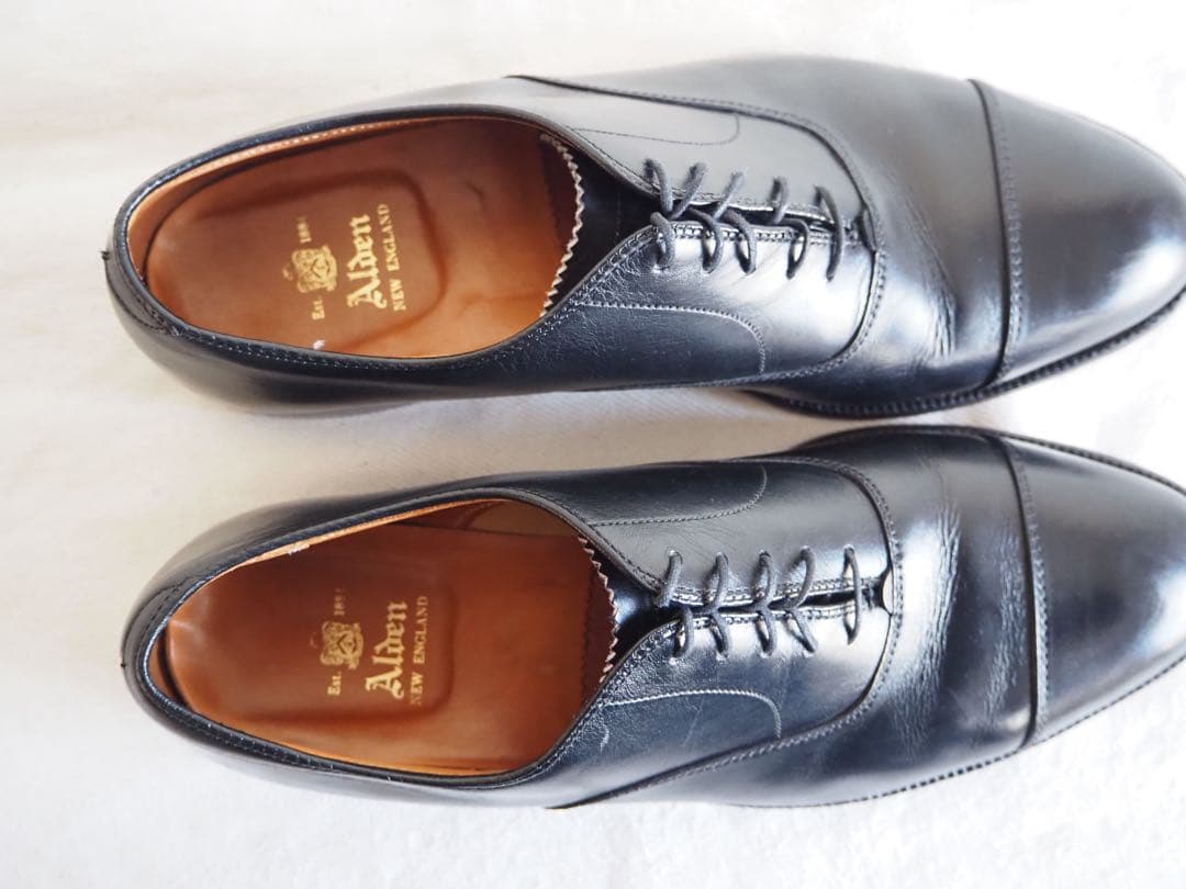 靴 Alden 907 Black Straight tip dress shoe