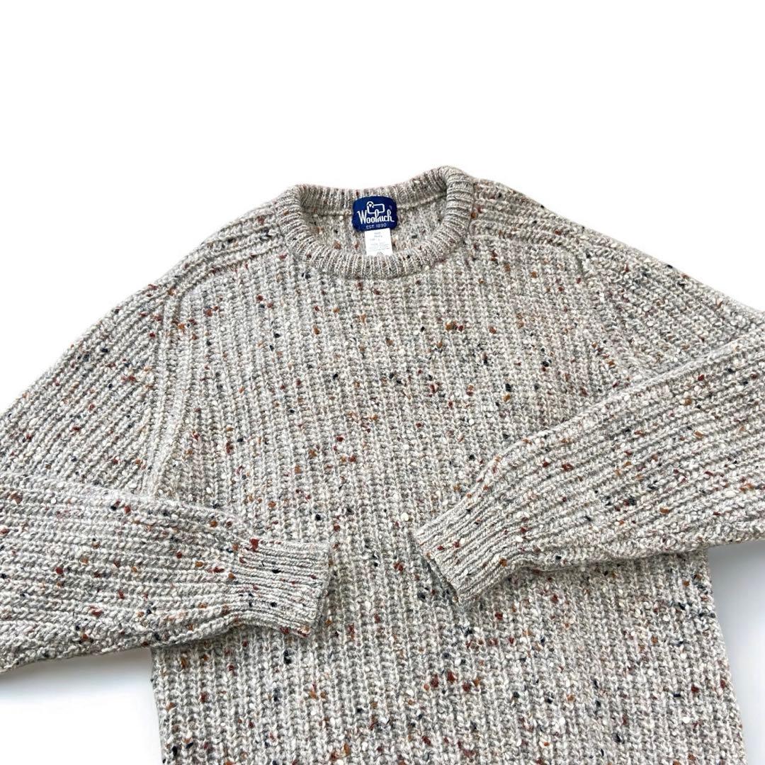 90s Woolrich ネップ リブ 畦編み ウール ニット セーター