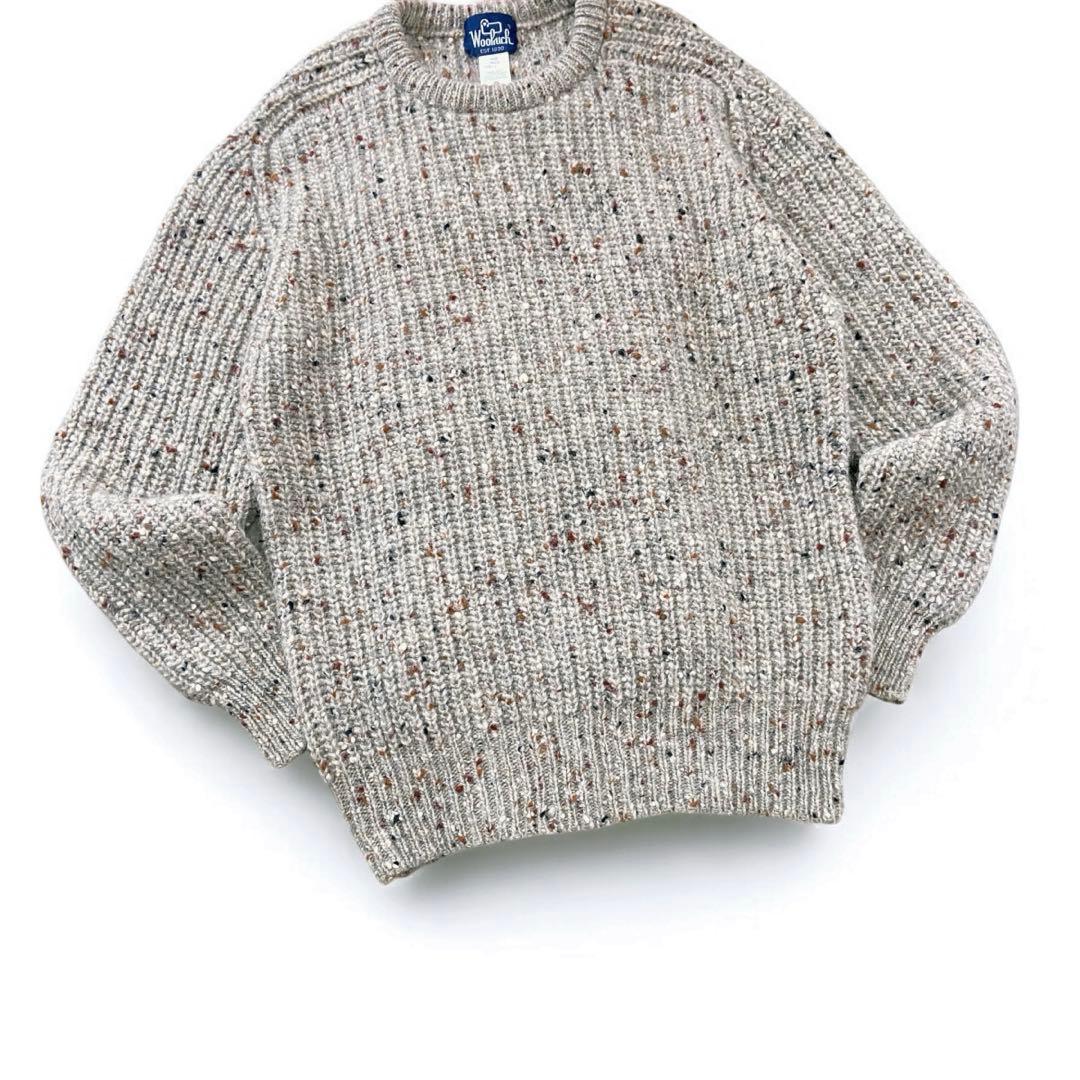 90s Woolrich ネップ リブ 畦編み ウール ニット セーター