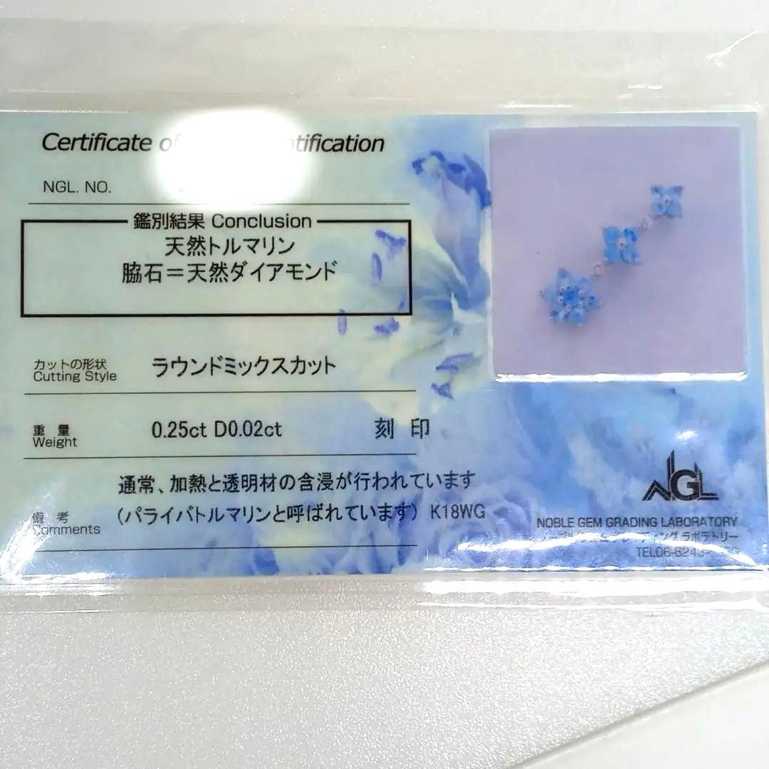 K18WG 世界三大希少石パライバトルマリンペンダントトップ　カード鑑別書