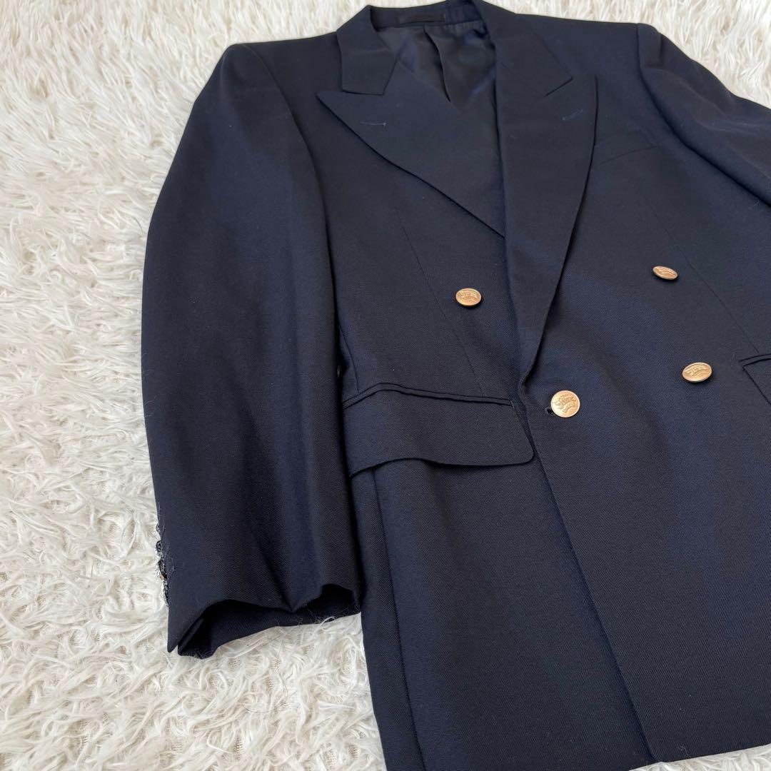 美品✨ バーバリーズ 紺ブレ ダブルテーラードジャケット 金ボタン ネイビー
