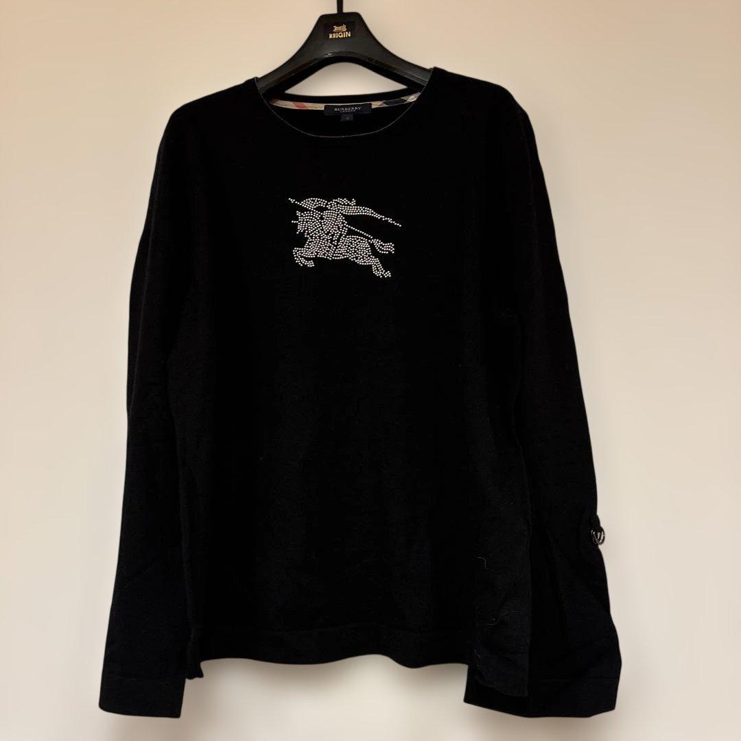 Burberry ロゴ刺繍 長袖薄手ニット サイズ5