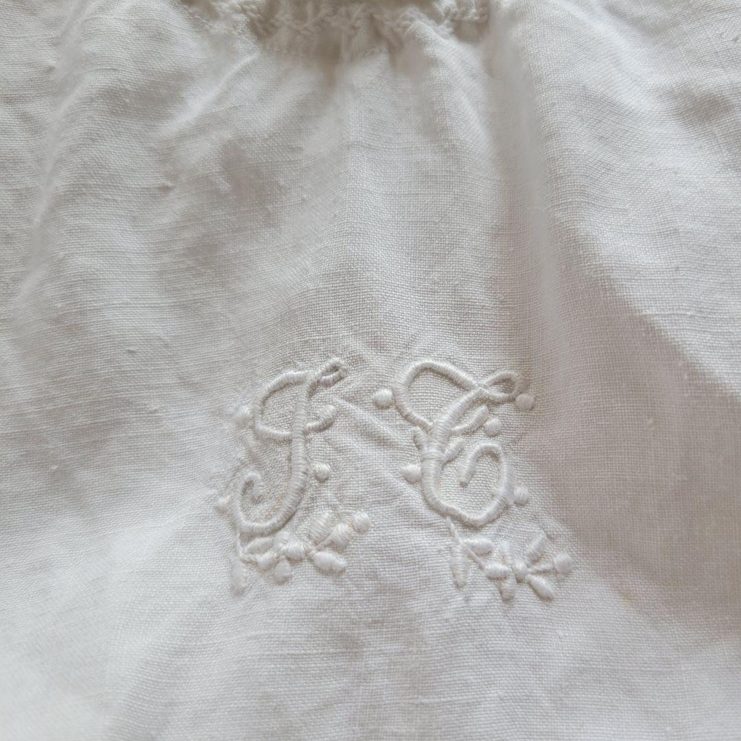 フランス　アンティーク　ワンピース　リネン　D