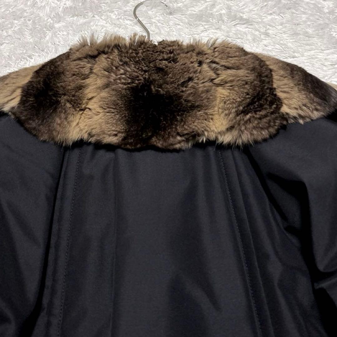 ミラショーン チンチラ シルク ファーコート ロングコート 毛皮コート 黒 40