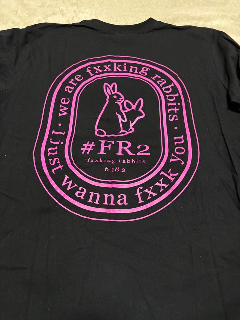 FR2梅　サークルロゴ　ロングTシャツ　黒色　フリーサイズ