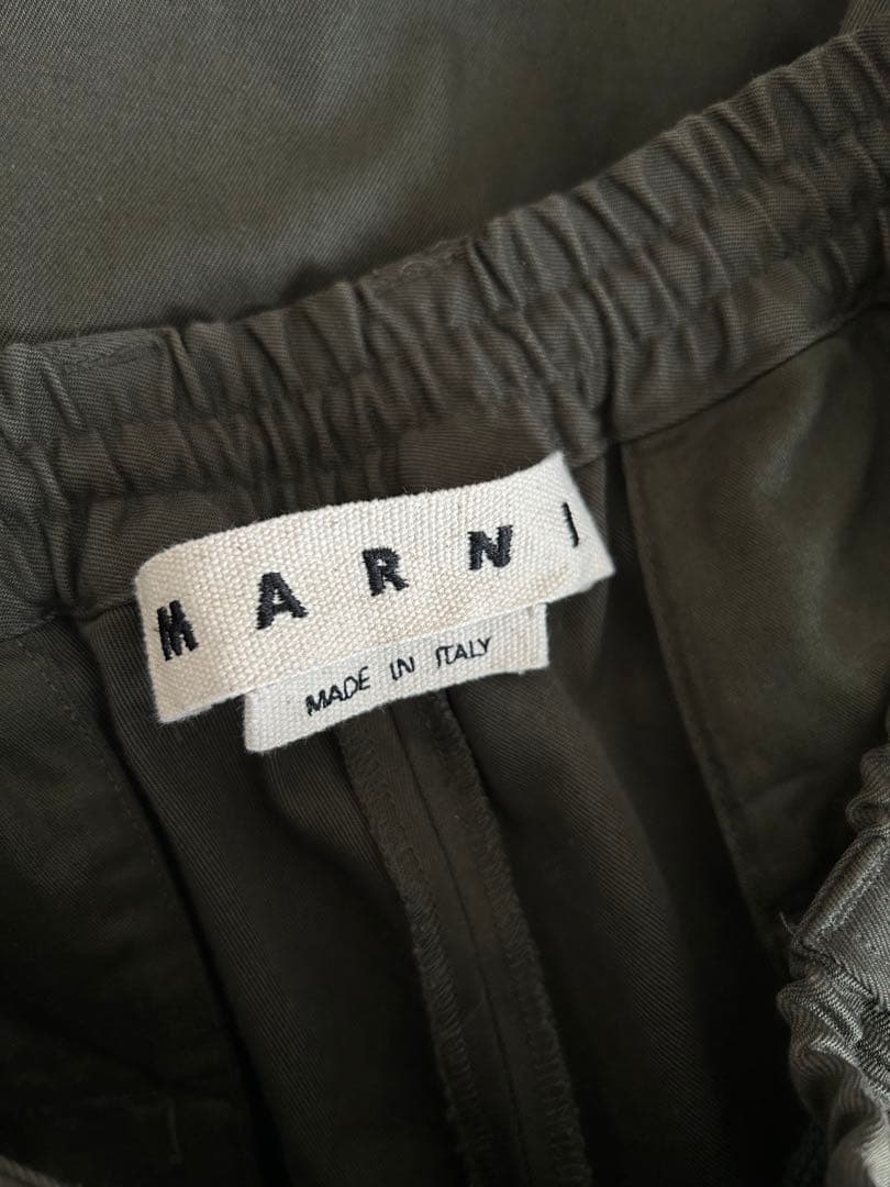 MARNI マルニ 定番クロップドテーパードパンツ　 オリーブグリーン 44