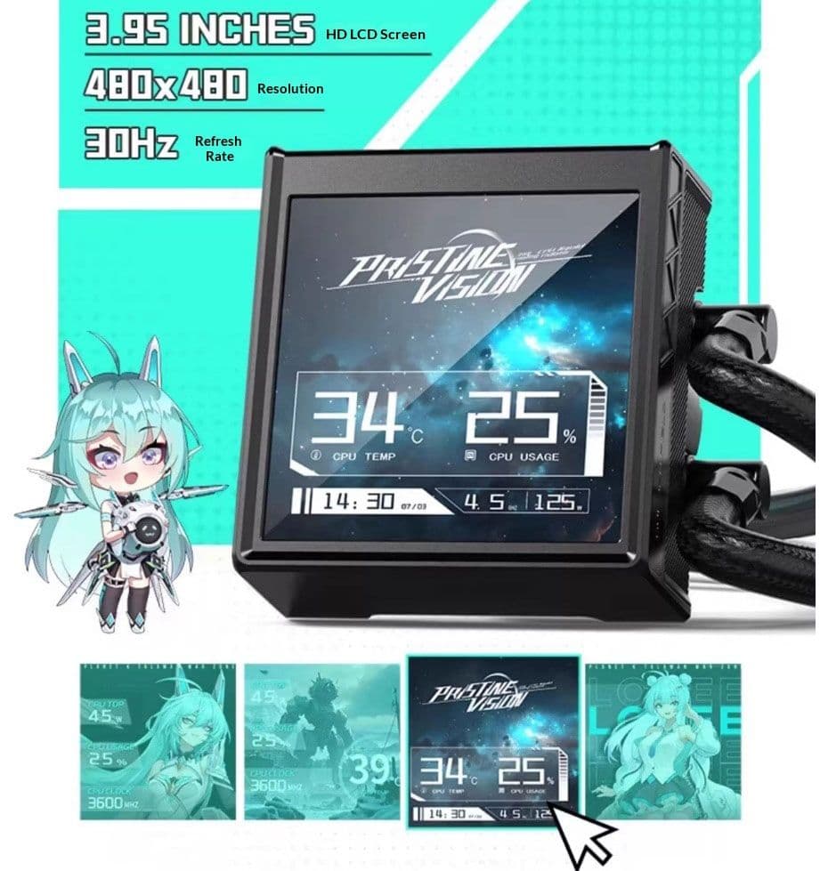 PC用ファン・クーラー GOLDENFIELD PRISTIME VISION LIQUID 360