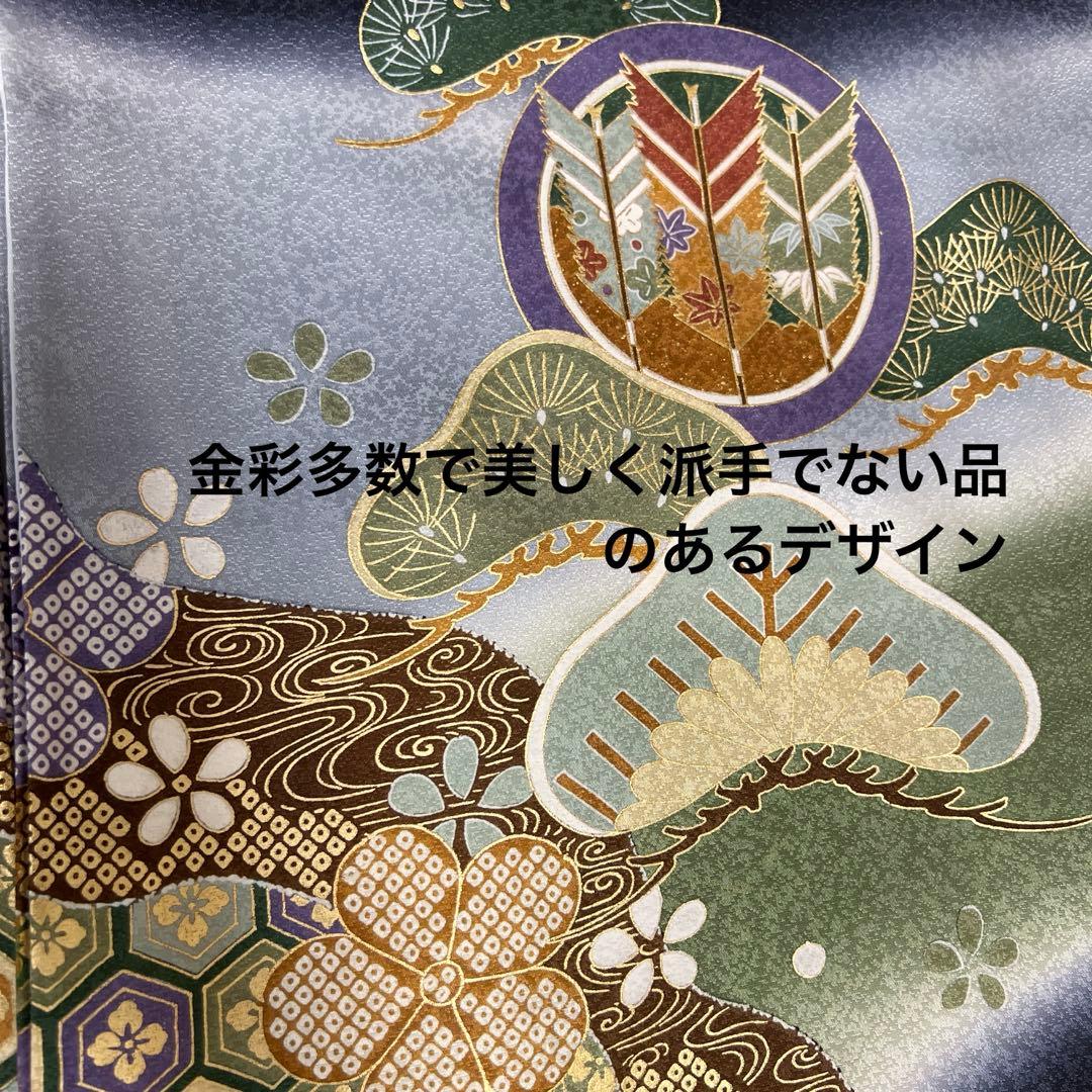 お宮参り 男児 祝い着 掛け着 熨斗目 鷹 黒◎美品