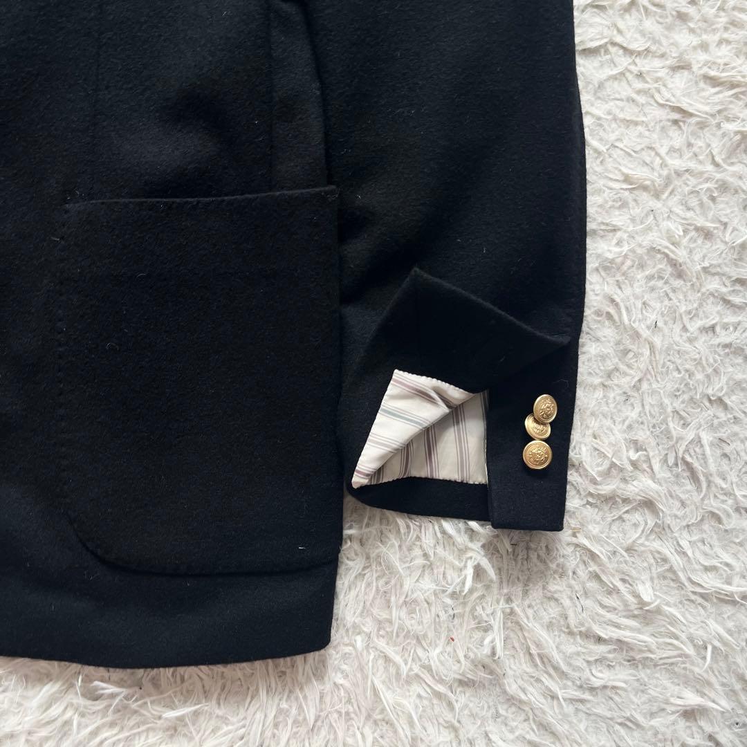 <極美品>LARDINI 金ボタン カシミヤ100% ダブルジャケット 46