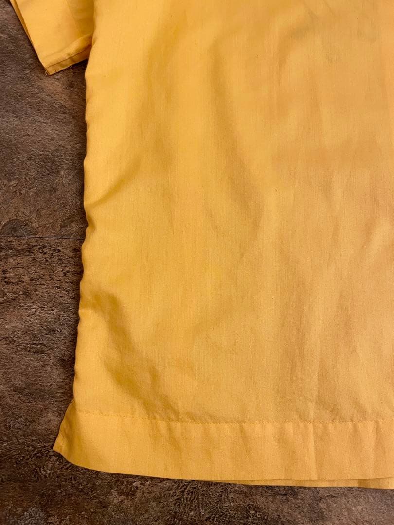 70s HILTON（ヒルトン）青タグ ボーリングシャツ 豪華刺繍 L