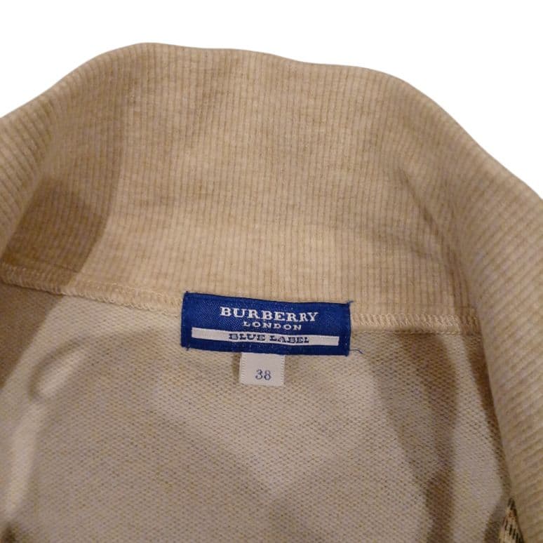 バーバリーブルーレーベル トラックジャケット チェック ホース刺繍 リブ 38