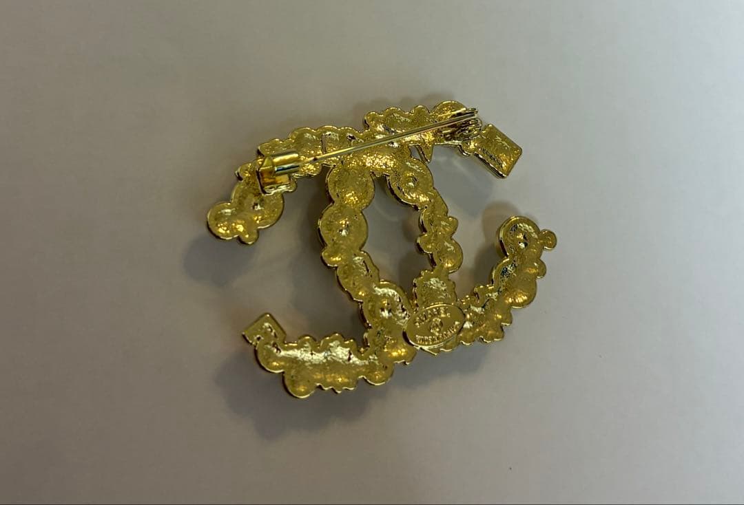 未使用　シャネル　CHANEL ヴィンテージ　ブローチ　ゴールド