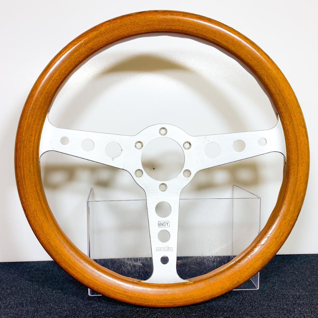 モモ INDY インディ ウッドステアリング 35パイ 1985年2月製 当時物