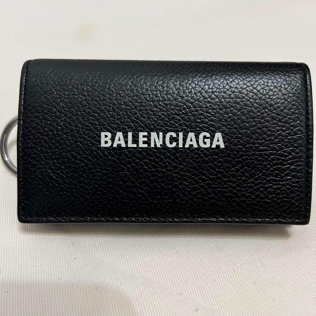 BALENCIAGA ブラック レザー キーケース